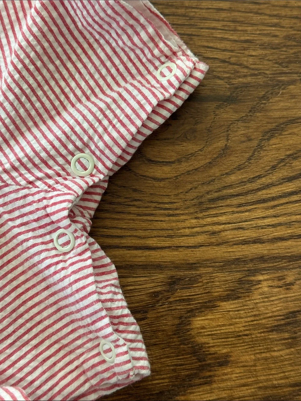 Little English Light Red Seersucker Smocked Shortall - Anchors